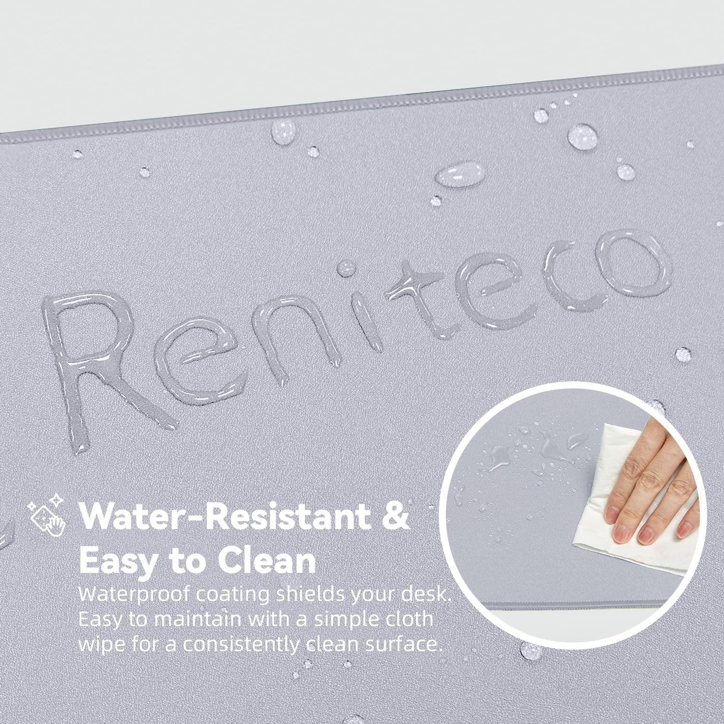 Waterproof Large Gaming Mouse Pad with Durable Stitched Edges, Non-Slip Rubber Base, Grainy Jacquard Mouse Mat Desk Pad for Home Office Gaming, 31.5"x11.8"x0.12", Light Gray