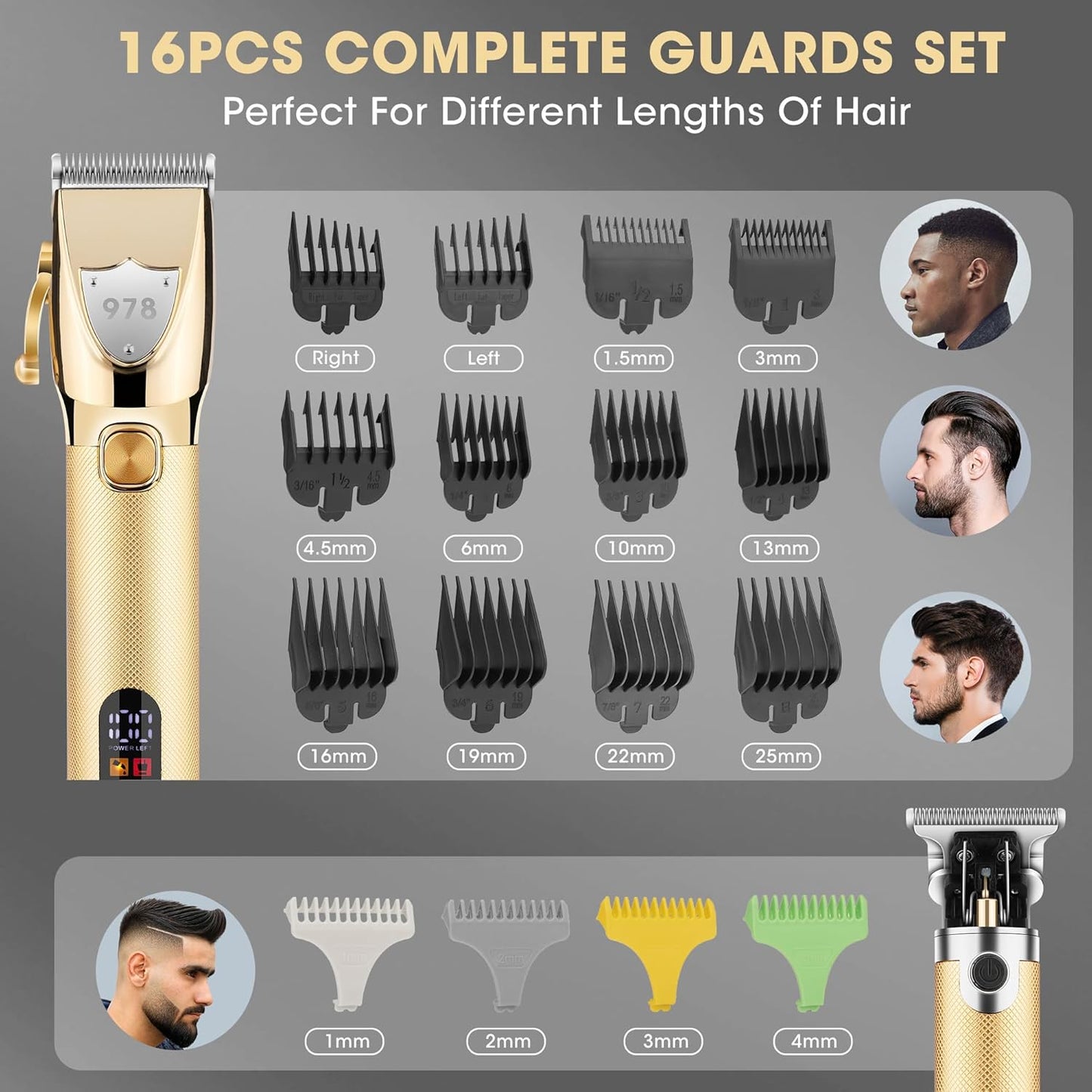Lanumi Professional Hair Clippers Trimmer for Men Electric Razor Shavers/Beard Trimmer/Rechargeable Clippers and Trimmers Beard Trimmer Barber Kit with Travel Case Clippers for Hair Cutting Gifts