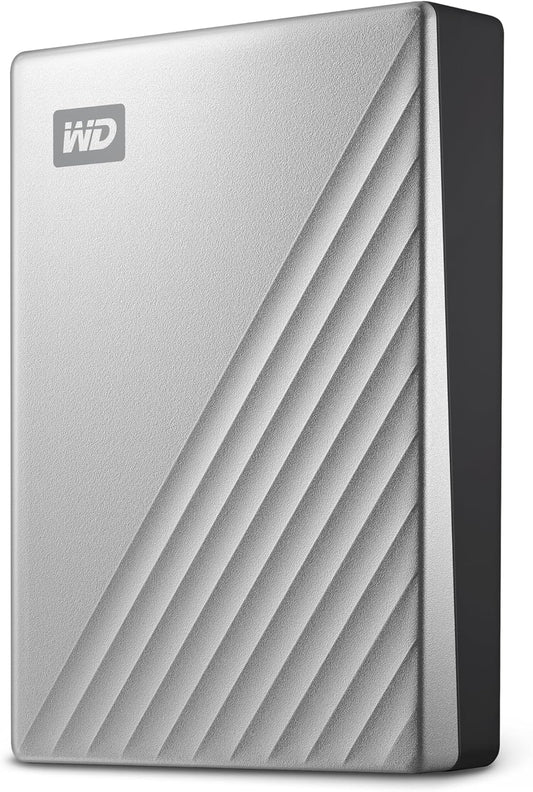 WD 6TB My Passport Ultra for Mac Silver, Portable External Hard Drive, Backup Software with Defense Against ransomware, and Password Protection, USB-C and USB 3.1 - WDBGKC0060BSL-WESN