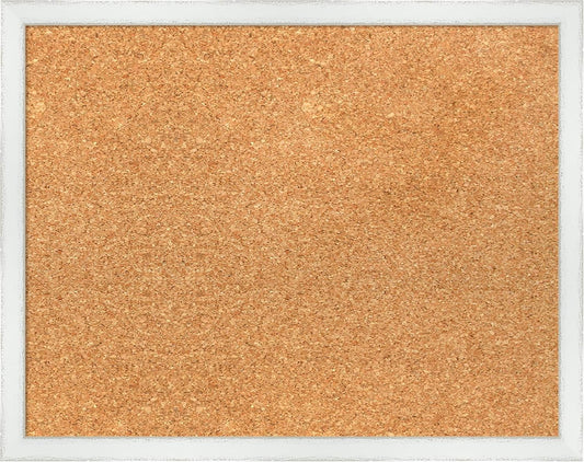 Amanti Art Natural Cork Board for Wall, 15x19 Vision Board with White Frame, Small Corkboard Office Decor for Home Organization, Country Rustic Corkboard Pinboard to Display Items for Home
