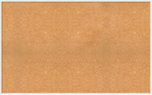 Amanti Art Natural Cork Board for Wall, 27x43 Vision Board with White Frame, Oversize Corkboard Office Decor for Home Organization, Modern Corkboard Pinboard to Display Items for Home Organization in