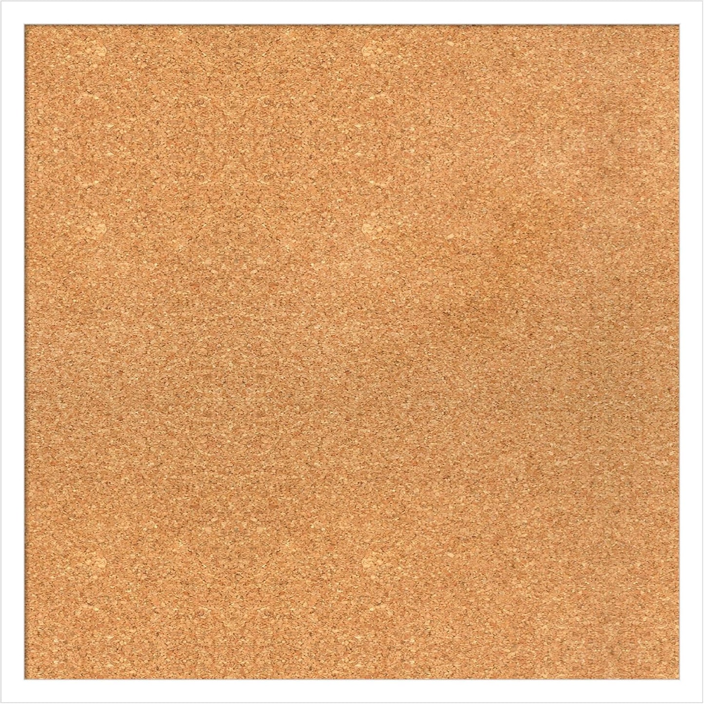 Amanti Art Natural Cork Board for Wall, 23x23 Vision Board with White Frame, Medium Corkboard Office Decor for Home Organization, Modern Corkboard Pinboard to Display Items for Home Organization in