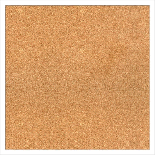 Amanti Art Natural Cork Board for Wall, 23x23 Vision Board with White Frame, Medium Corkboard Office Decor for Home Organization, Modern Corkboard Pinboard to Display Items for Home Organization in