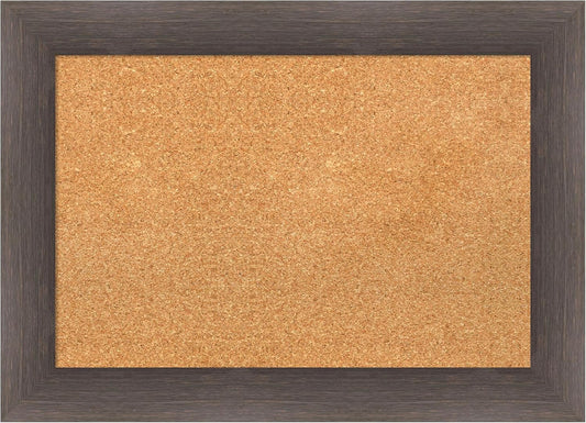 Amanti Art Natural Cork Board for Wall, 21x29 Vision Board with Brown Wood Frame, Medium Corkboard Office Decor for Home Organization, Country Rustic Corkboard Pinboard to Display Items for Home