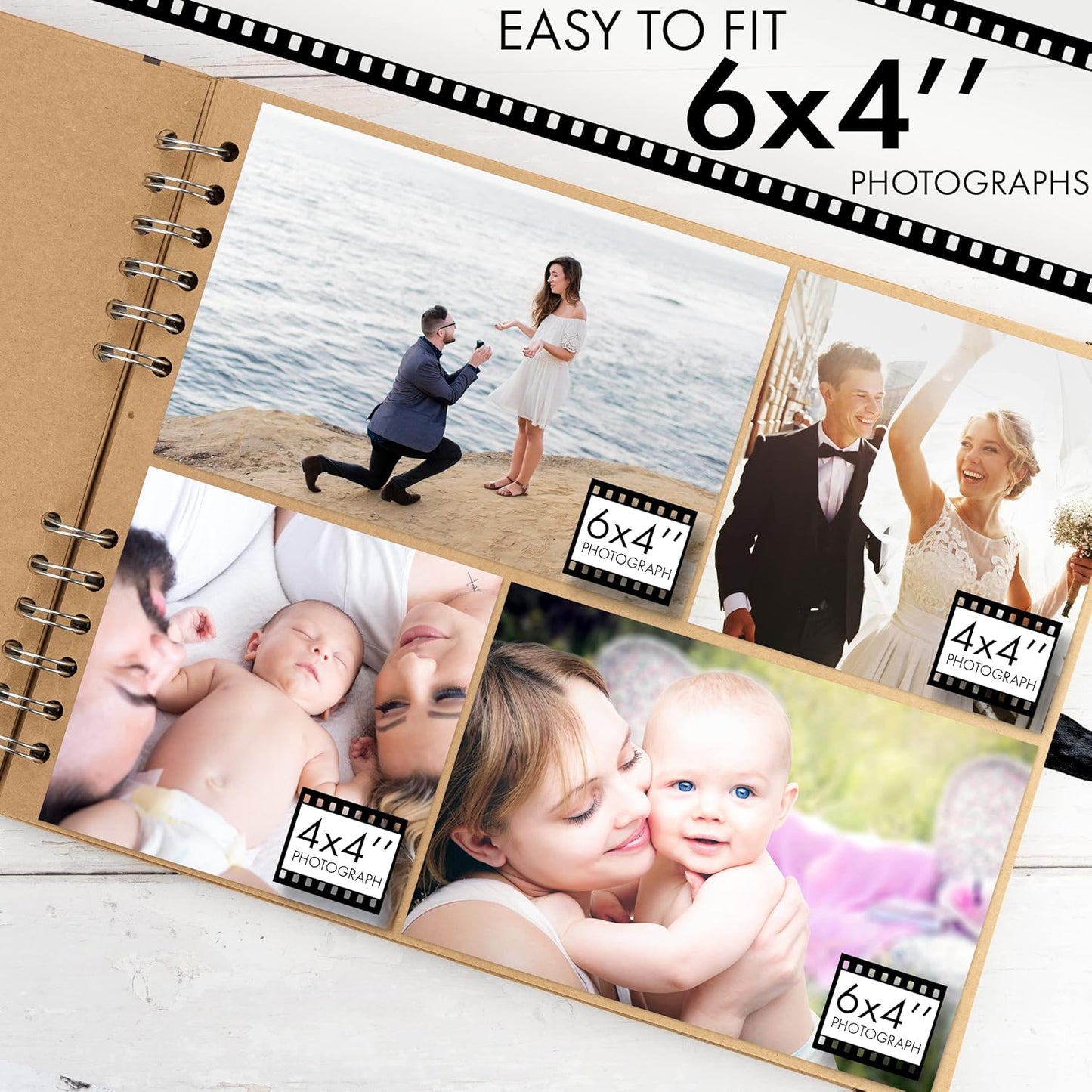 Bstorify Large Scrapbook Photo Albums 50 Pages (11 x 8.5 inch) Brown Thick Kraft Paper, Memory Book - Ideal for Your Scrapbooking, Art & Craft Projects