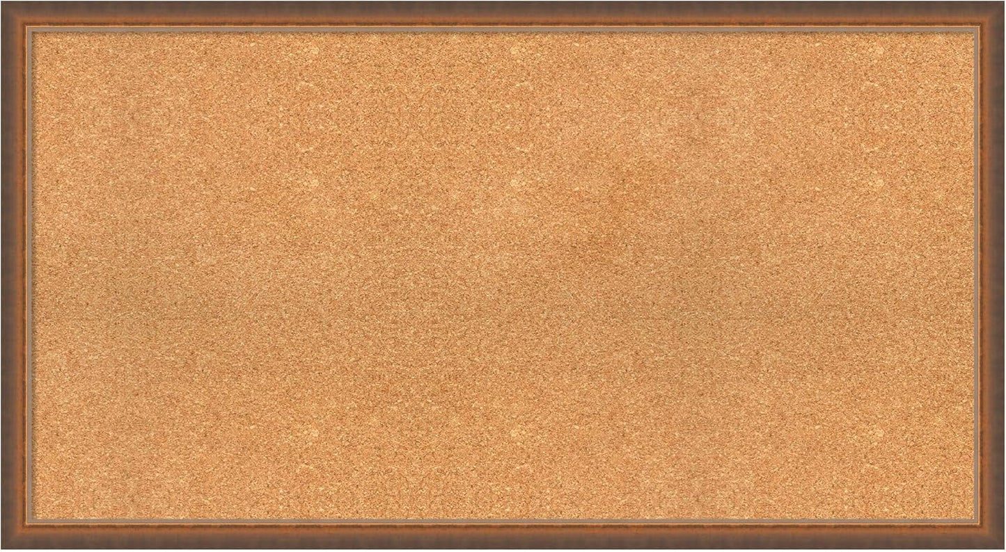 Amanti Art Natural Cork Board for Wall, 24x44 Vision Board with Bronze Frame, Oversize Corkboard Office Decor for Home Organization, Modern Corkboard Pinboard to Display Items for Home Organization