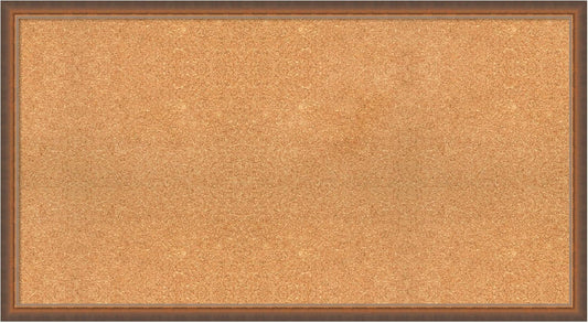 Amanti Art Natural Cork Board for Wall, 24x44 Vision Board with Bronze Frame, Oversize Corkboard Office Decor for Home Organization, Modern Corkboard Pinboard to Display Items for Home Organization