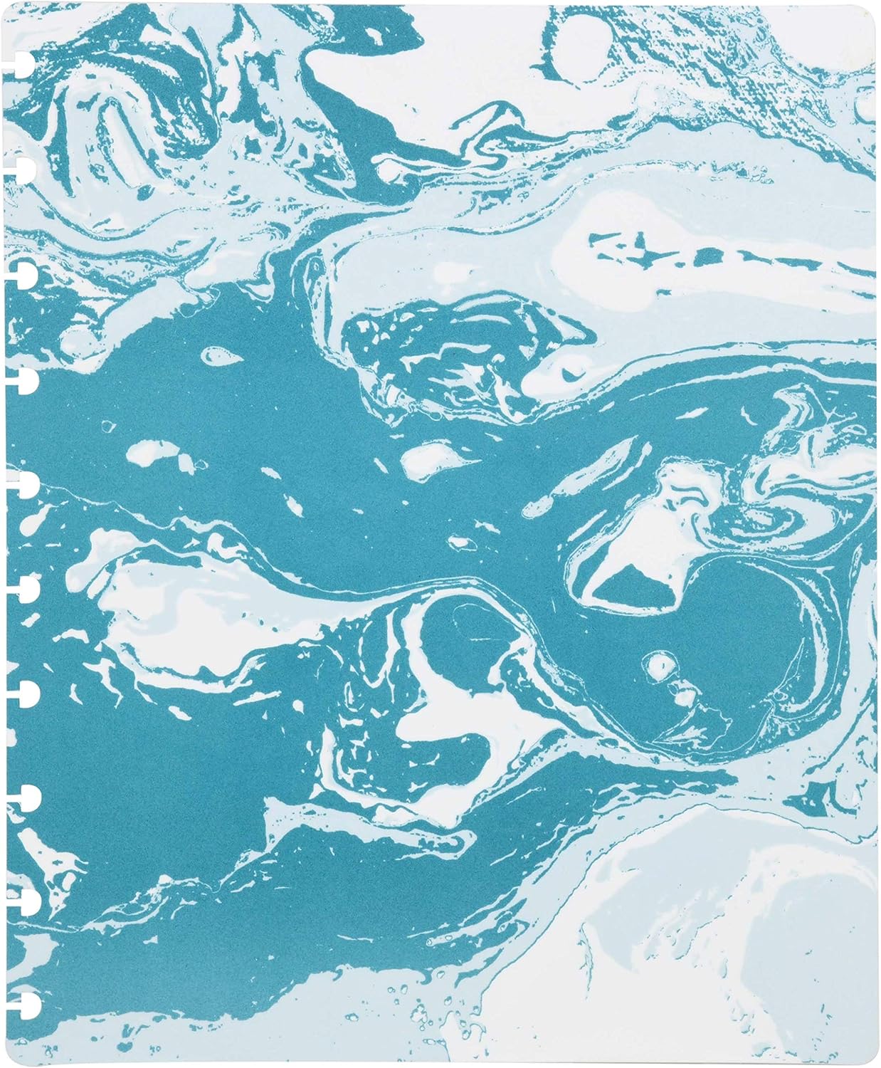 Talia Discbound Notebooks, Planner, Customizable, (Teal Marble Flow, Midsize (7.5in x 9.75in))