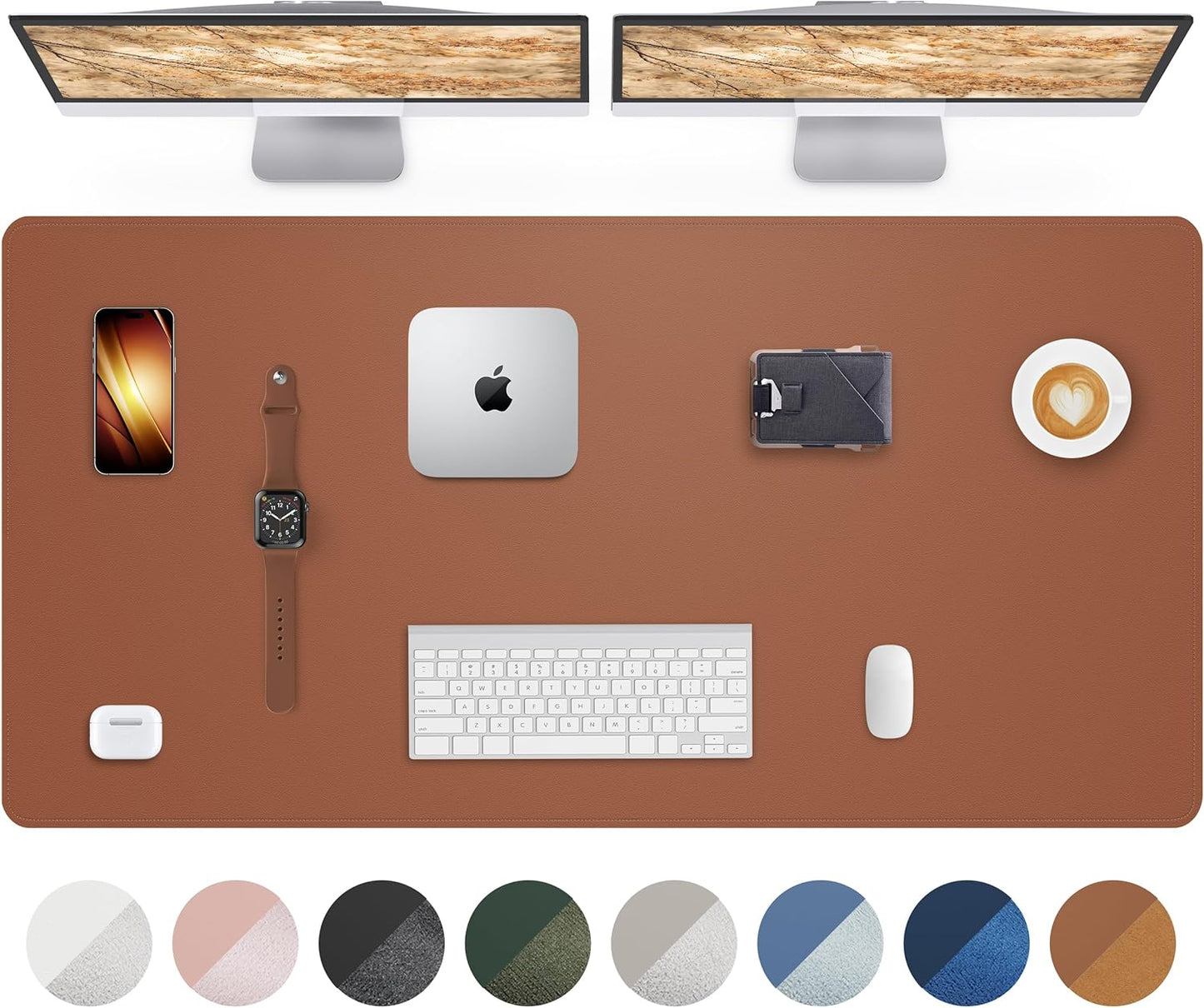 Extra Large Desk Mat - 63"x 17" Non-Slip Desk Pad for Office and Home - Ideal for Large Mouse Pad and Desk Mats on Top of Desks(Brown)