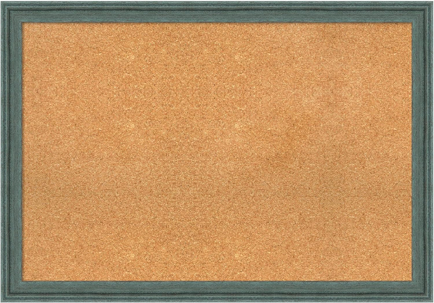 Amanti Art Natural Cork Board for Wall, 27x39 Vision Board with Blue Wood Frame, Large Corkboard Office Decor for Home Organization, Rustic Farmhouse Corkboard Pinboard to display items for home