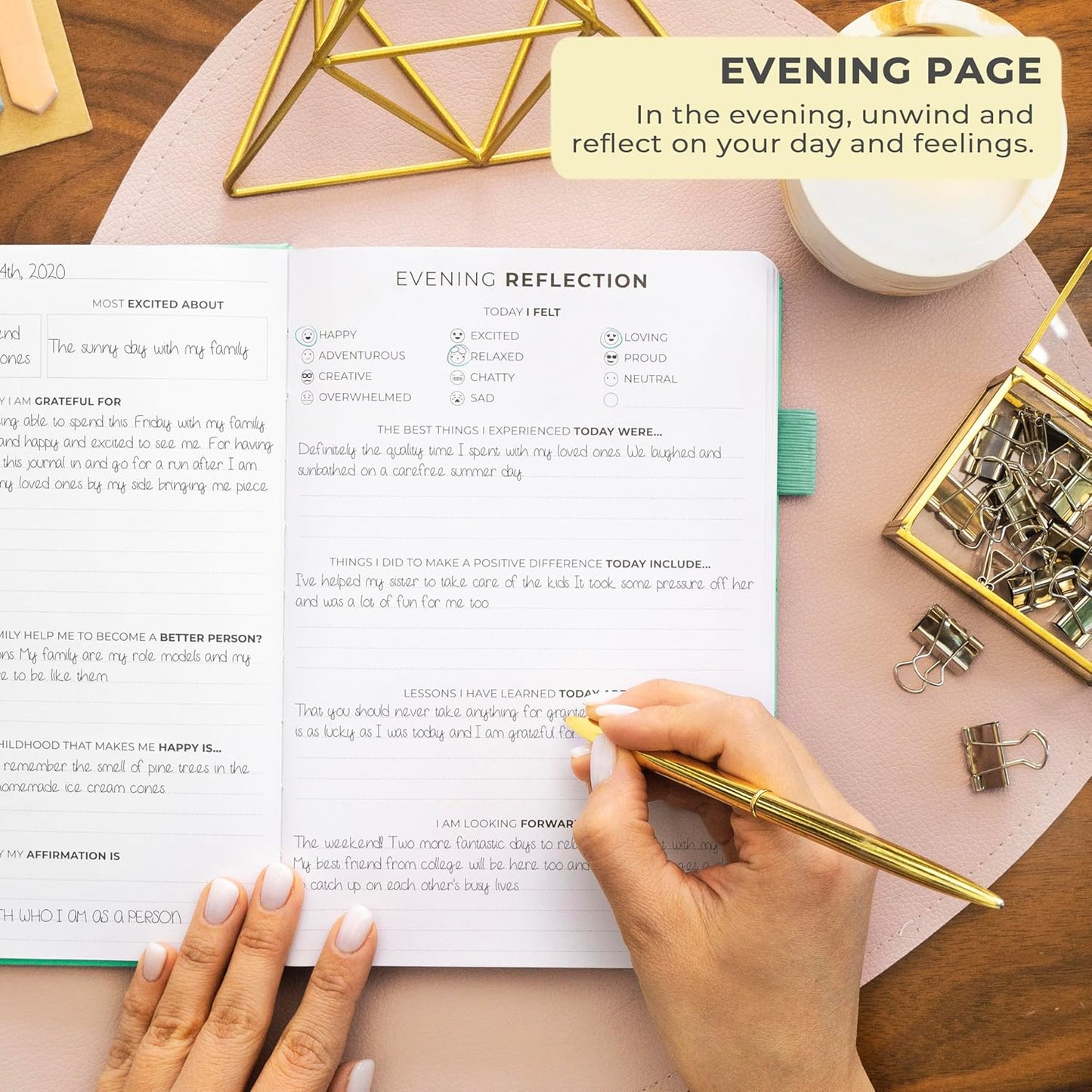 Clever Fox Gratitude Journal – Happiness, Positivity & Affirmation Daily Journal – Inspirational Daily Notebook – 3 Months, A5 (Mint)