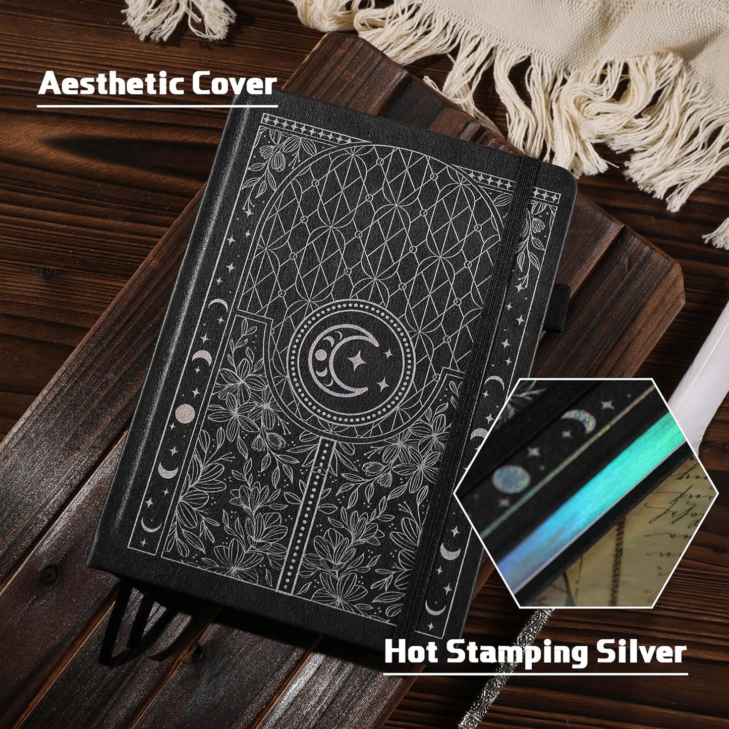 TIEFOSSI Bullet Dotted Journal Notebook, 160gsm 256 Numbered Thick Paper, A5 Hardcover Dotted Grid Diary for Women Men Work Writing, Bullet Dot Journaling, Drawing, 5.8 x 8.3 in