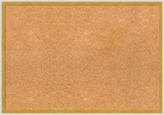 Amanti Art Natural Cork Board for Wall, 19x27 Vision Board with White Frame, Medium Corkboard Office Decor for Home Organization, Modern Corkboard Pinboard to Display Items for Home Organization in