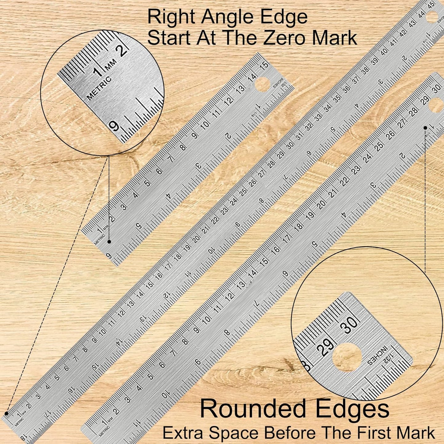 Metal Ruler 6 Inch:[1 Pieces 6 Inch] Non-Slip Cork Backing Rulers with Inch and Centimeters Prevent Ink Leakage:for School Office Drawing Engineering