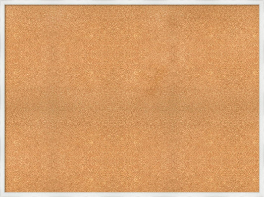 Amanti Art Natural Cork Board for Wall, 35x47 Vision Board with White Frame, Oversize Corkboard Office Decor for Home Organization, Country Rustic Corkboard Pinboard to Display Items for Home