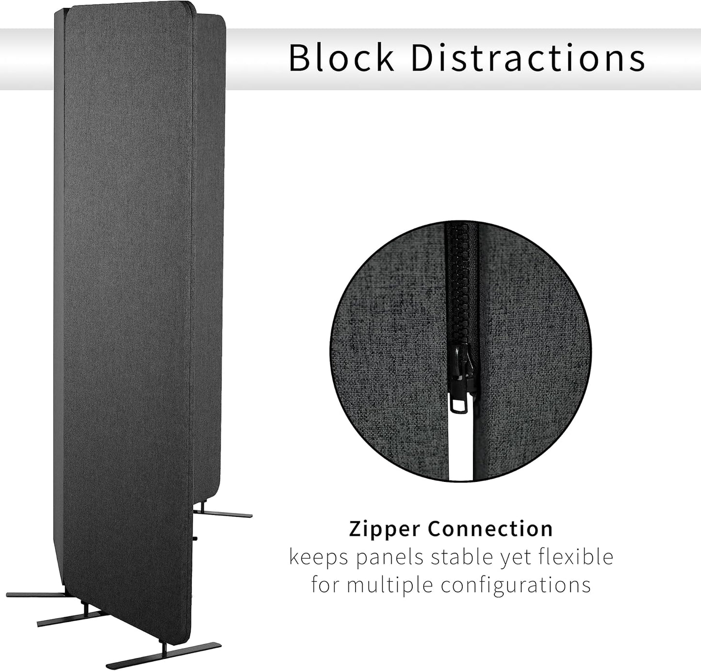 VIVO Freestanding 72 x 66 inch Privacy Panel, Cubicle Divider, Acoustic Wall Partition, x3 24 inch Panels, Dark Gray, PP-3-T072D