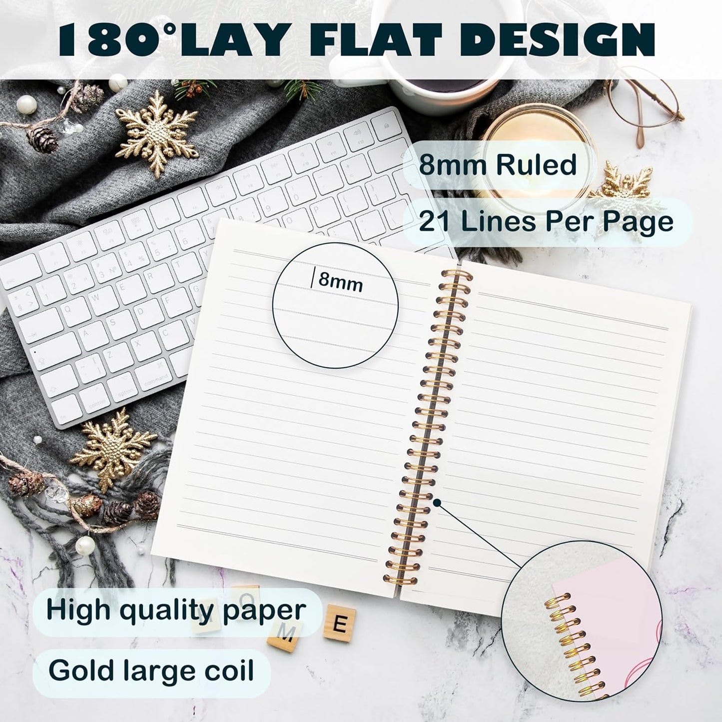 BearCake Coquette Pink Bow Christian Notebook Journal, Christian Gifts for Women, You Are So Loved Bible Journaling Prayer for Women, Preppy Aesthetic Hardcover Spiral Notebook 5.5x8.3