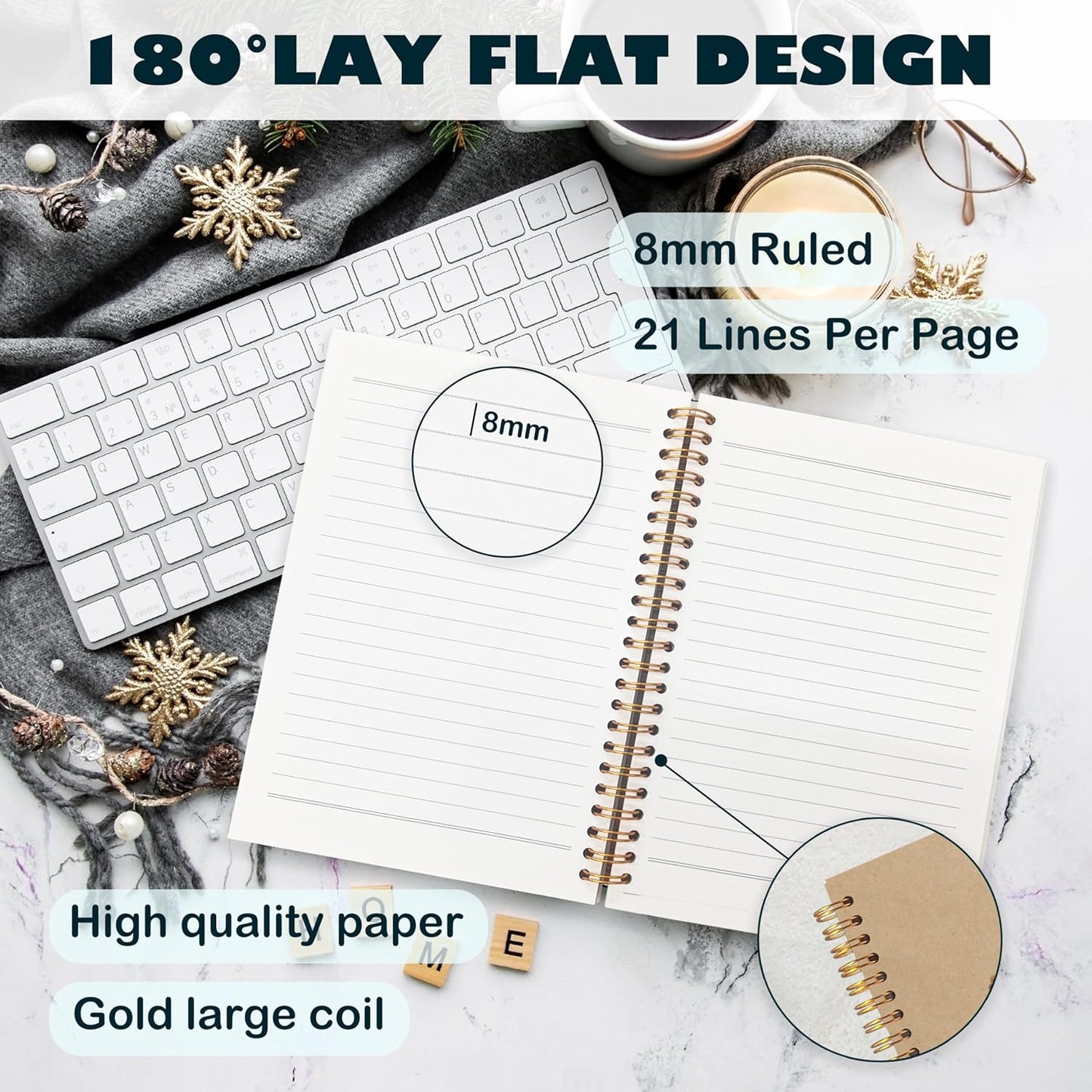 Behold I am Doing a New Thing Floral Christian Notebook Journal, Christian Gifts for Women, Bible Notebooks for Note Taking, Bible Journaling Notebook, Hardcover Spiral Notebook 5.5x8.3 kraft paper