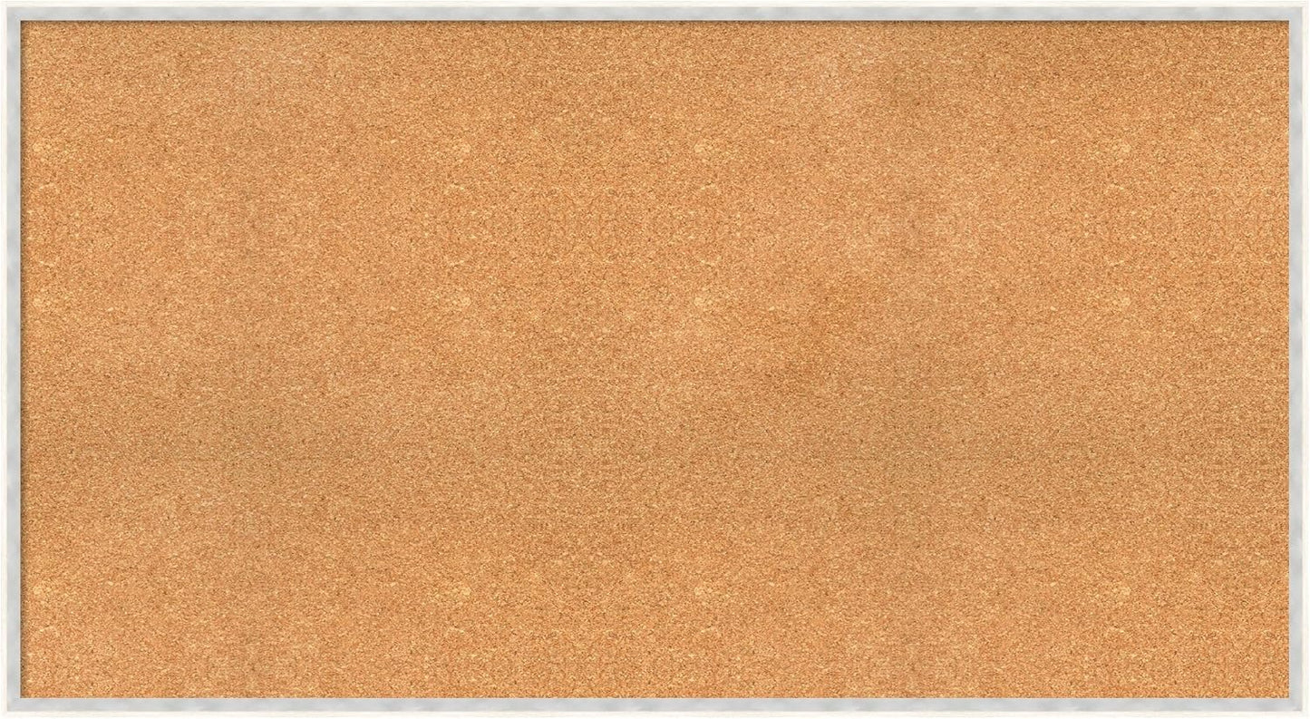 Amanti Art Natural Cork Board for Wall, 29x53 Vision Board with White Frame, Oversize Corkboard Office Decor for Home Organization, Modern Corkboard Pinboard to Display Items for Home Organization in