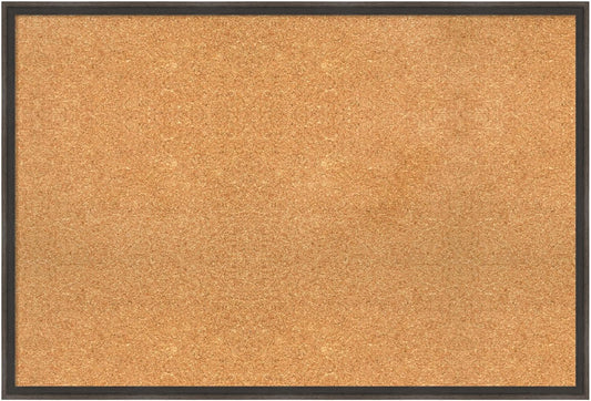 Amanti Art Natural Cork Board for Wall, 25x37 Vision Board with Brown Wood Frame, Large Corkboard Office Decor for Home Organization, Casual Corkboard Pinboard to display items for home organization