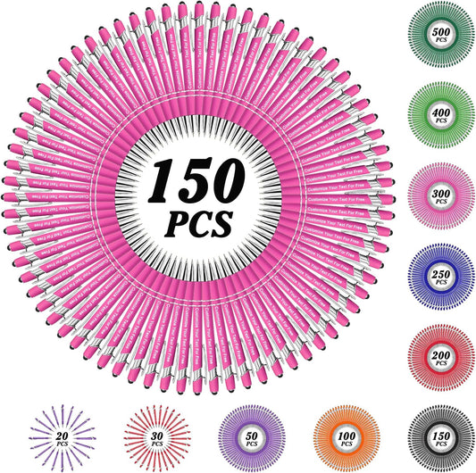 Max 500 Pcs Personalized Pens Bulk, Custom Pens with Free Engraving, Customized Stylus Tip Ballpoint Pen with Your Name Massage Text for School Office Business Graduation Anniversaries-150 Packs