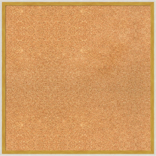 Amanti Art Natural Cork Board for Wall, 23x23 Vision Board with White Frame, Medium Corkboard Office Decor for Home Organization, Modern Corkboard Pinboard to Display Items for Home Organization in