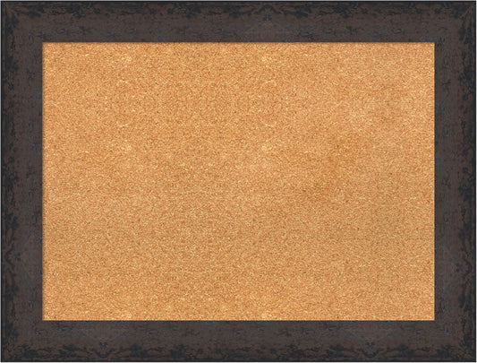 Amanti Art Natural Cork Board for Wall, 25x33 Vision Board with Black Wood Frame, Medium Corkboard Office Decor for Home Organization, Modern Contemporary Corkboard Pinboard to display items for home