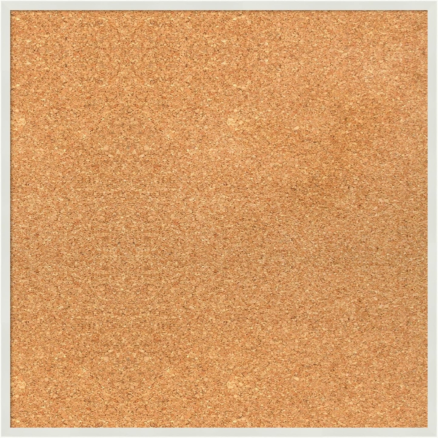 Amanti Art Natural Cork Board for Wall, 19x19 Vision Board with White Frame, Small Corkboard Office Decor for Home Organization, Modern Corkboard Pinboard to Display Items for Home Organization in
