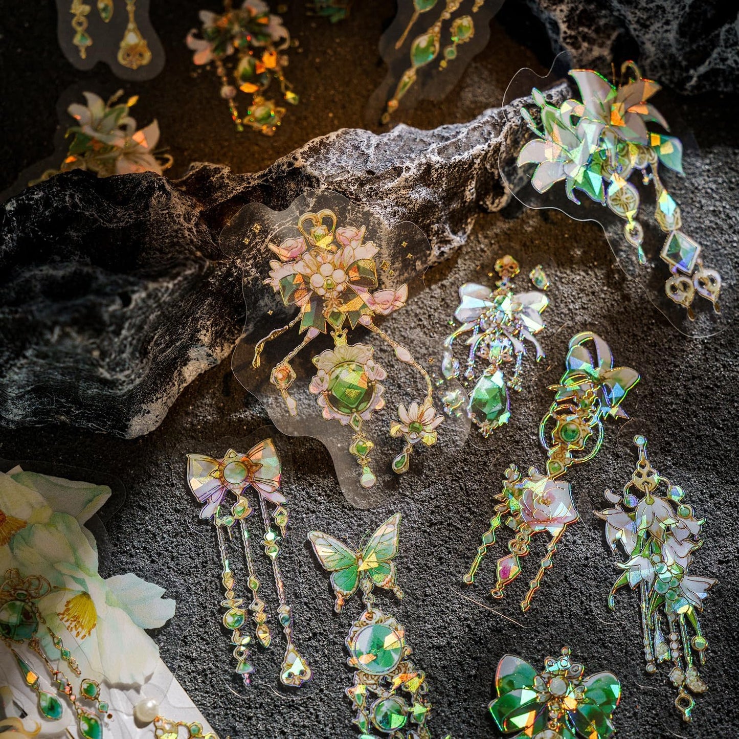 Alideco 120pcs Scrapbook Stickers Vintage Boundless Jewelry Scrapbooking Junk Journal Crafts Embelishment Decoration Diary Stickers (wujiezhubao)