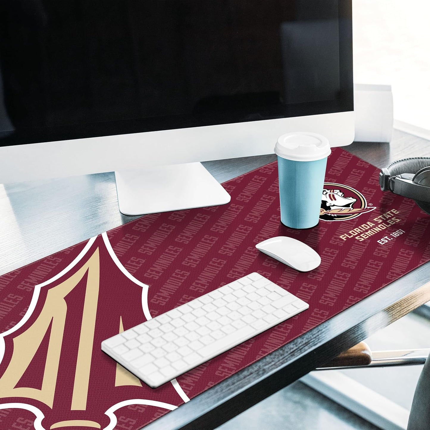 YouTheFan NCAA Florida State Seminoles Logo Series Desk Pad, Team Colors
