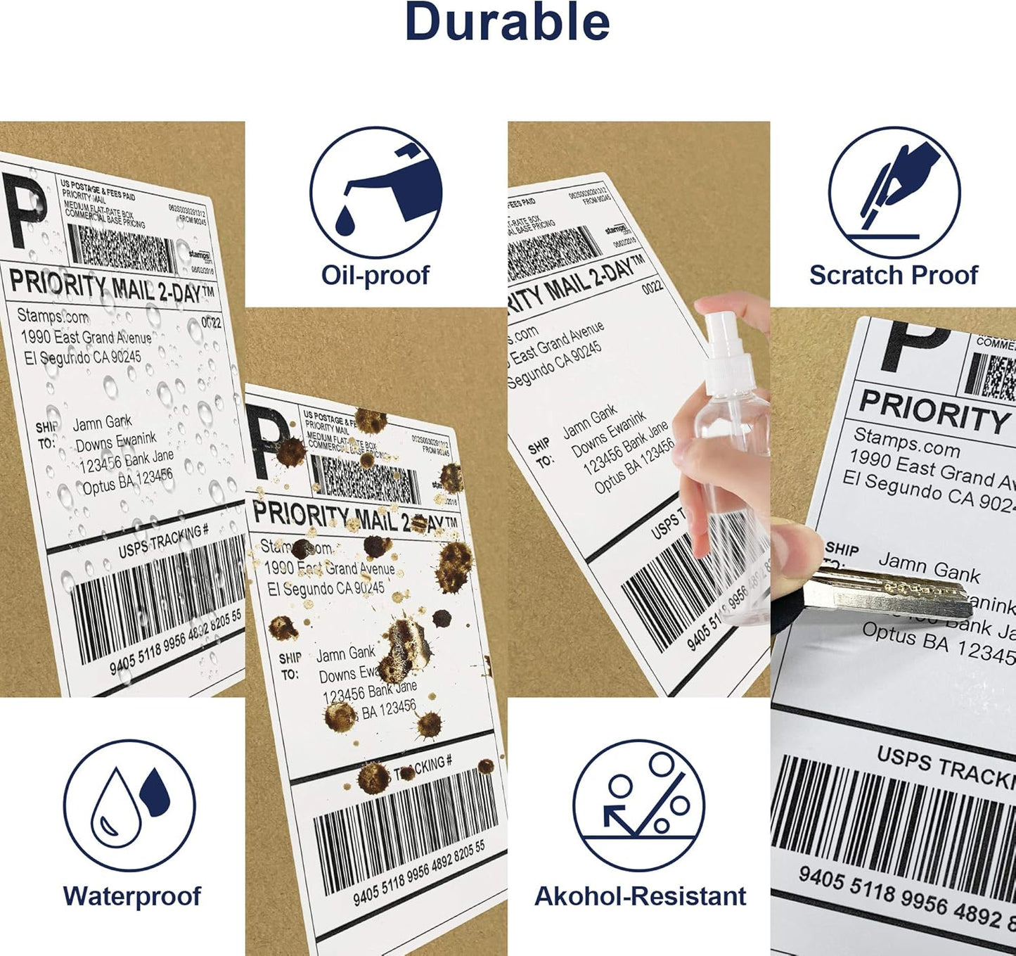 POLONO Genuine 4" x 6" Direct Thermal Shipping Label, Thermal Label (Pack of 1000), Perforated Fanfold Labels Compatible with POLONO PL80E, PL70E, PL60 Label Printer, BPA & BPS Free, Commercial Grade
