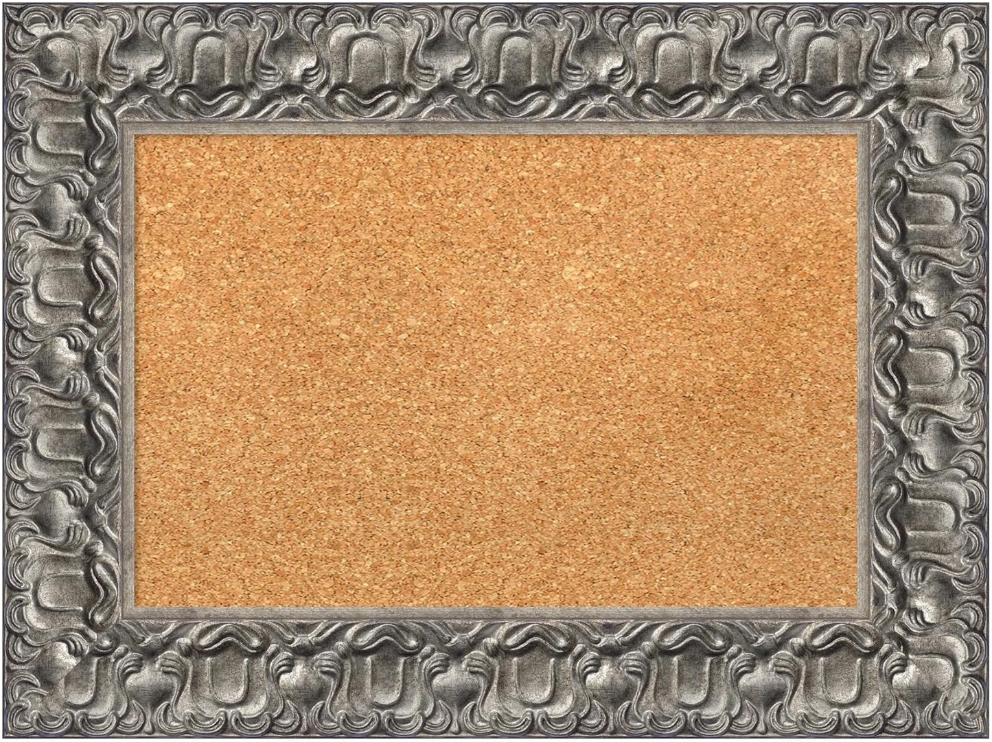 Amanti Art Natural Cork Board for Wall, 18x24 Vision Board with Silver Wood Frame, Small Corkboard Office Decor for Home Organization, Traditional Corkboard Pinboard to Display Items for Home