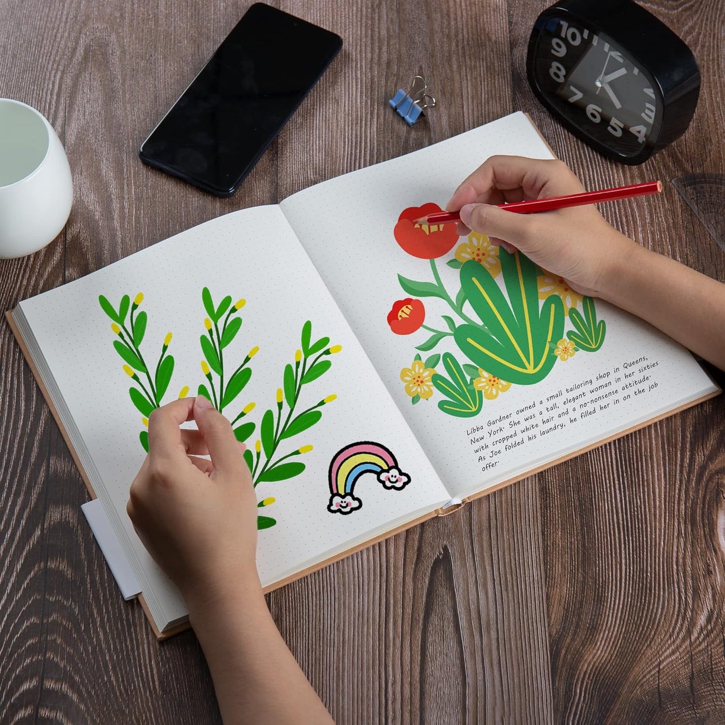 Large B5 Dot Grid Notebook Journals, Kraft Hardcover Sketchbook Subject Composition Notebooks with Dotted Grid Paper, 2 Pack, 120GSM, 102 Sheets, 7.6x10 inch, Travel Journal Set