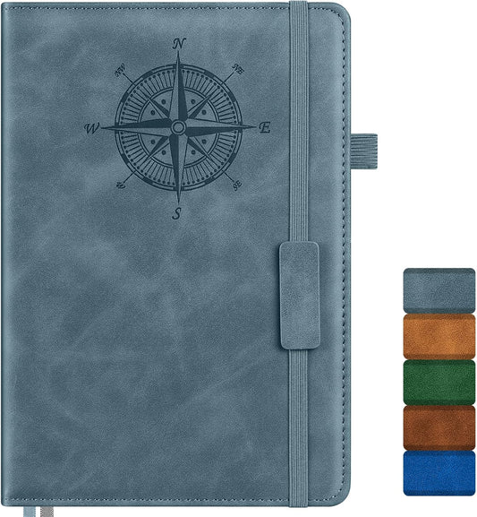 Notebook Journal for Women Men: Leather Journal for Writing, Hardcover College Ruled Journals Notebooks with Thick Paper, Large A5 Daily Journal for Travel, Diary, Gifts for Teens, 5.7"×8.5", Deepblue