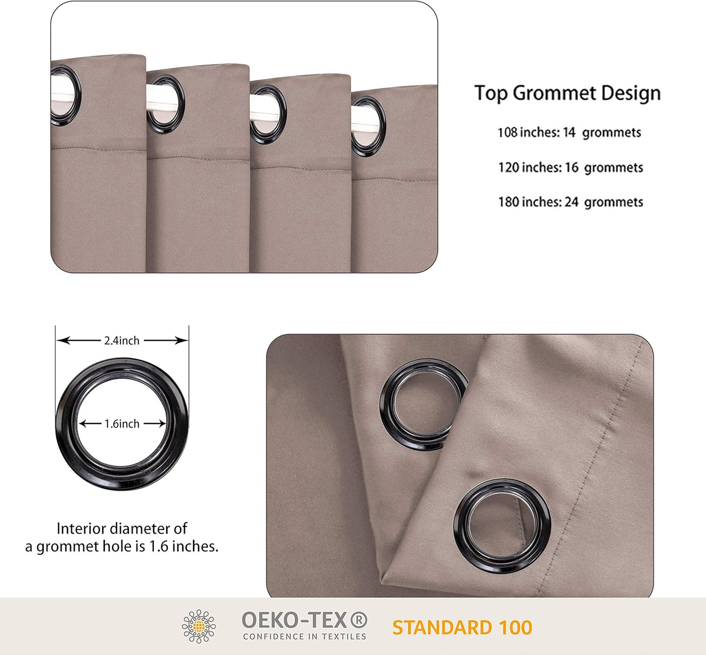 BONZER Room Divider Curtain Total Privacy Wall Noise Reducing Wide Blackout Curtains for Patio Sliding Glass Door, 84L x 108W Inch (7L x 9W ft), 1 Panel, Khaki