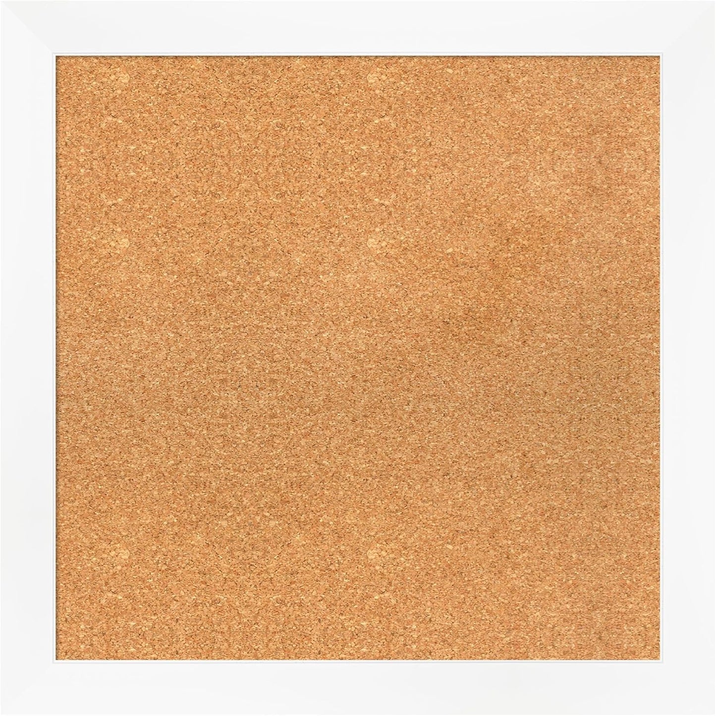 Amanti Art Natural Cork Board for Wall, 25x25 Vision Board with White Frame, Medium Corkboard Office Decor for Home Organization, Modern Corkboard Pinboard to Display Items for Home Organization in