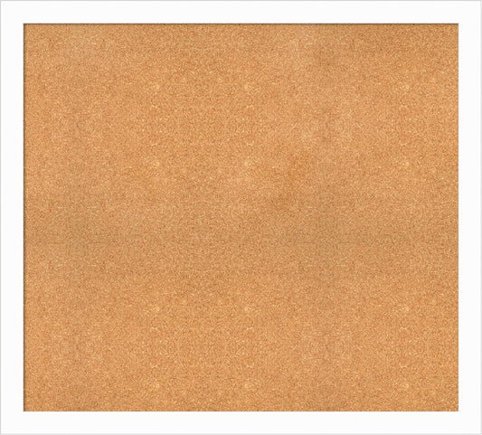 Amanti Art Natural Cork Board for Wall, 37x41 Vision Board with White Frame, Oversize Corkboard Office Decor for Home Organization, Casual Corkboard Pinboard to Display Items for Home Organization in