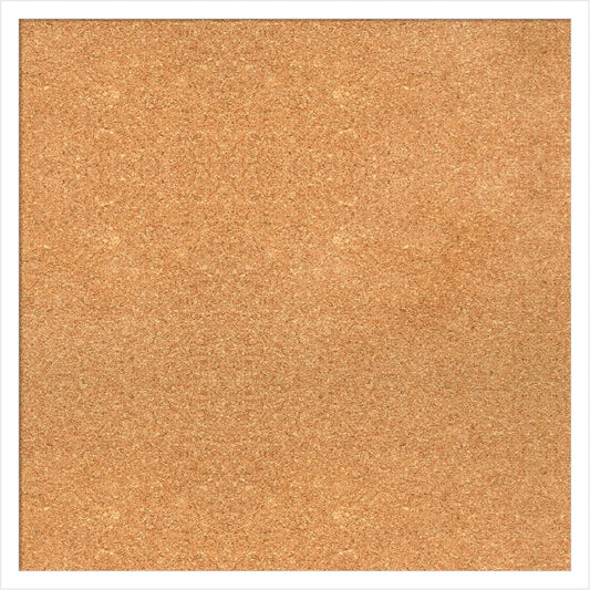 Amanti Art Natural Cork Board for Wall, 25x25 Vision Board with White Frame, Medium Corkboard Office Decor for Home Organization, Modern Corkboard Pinboard to Display Items for Home Organization in