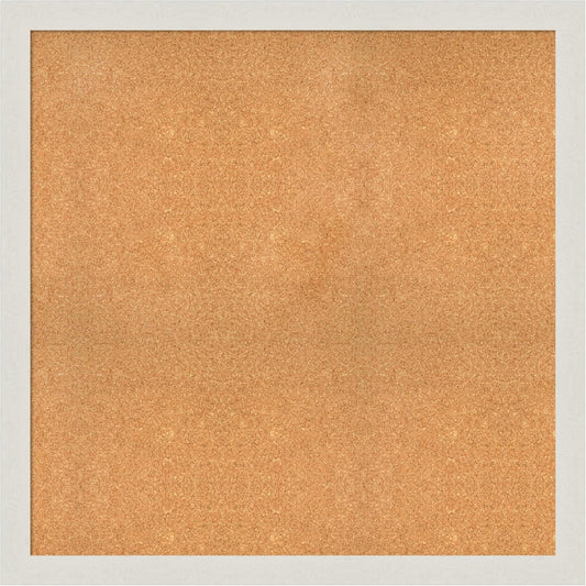 Amanti Art Natural Cork Board for Wall, 39x39 Vision Board with White Frame, Oversize Corkboard Office Decor for Home Organization, Country Rustic Corkboard Pinboard to Display Items for Home