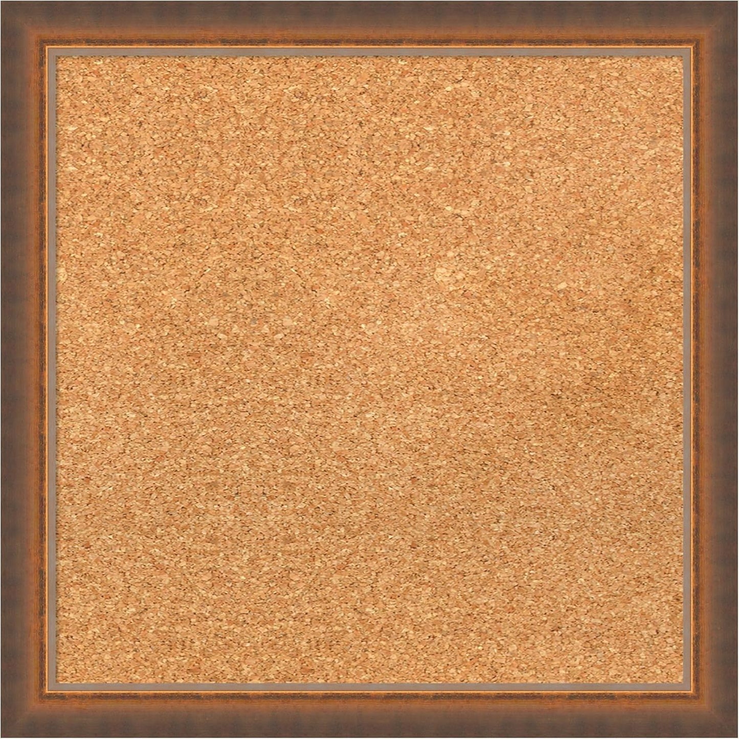 Amanti Art Natural Cork Board for Wall, 18x18 Vision Board with Bronze Frame, Small Corkboard Office Decor for Home Organization, Modern Corkboard Pinboard to Display Items for Home Organization in