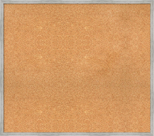 Amanti Art Natural Cork Board for Wall, 29x33 Vision Board with White Frame, Large Corkboard Office Decor for Home Organization, Cottage Corkboard Pinboard to Display Items for Home Organization in