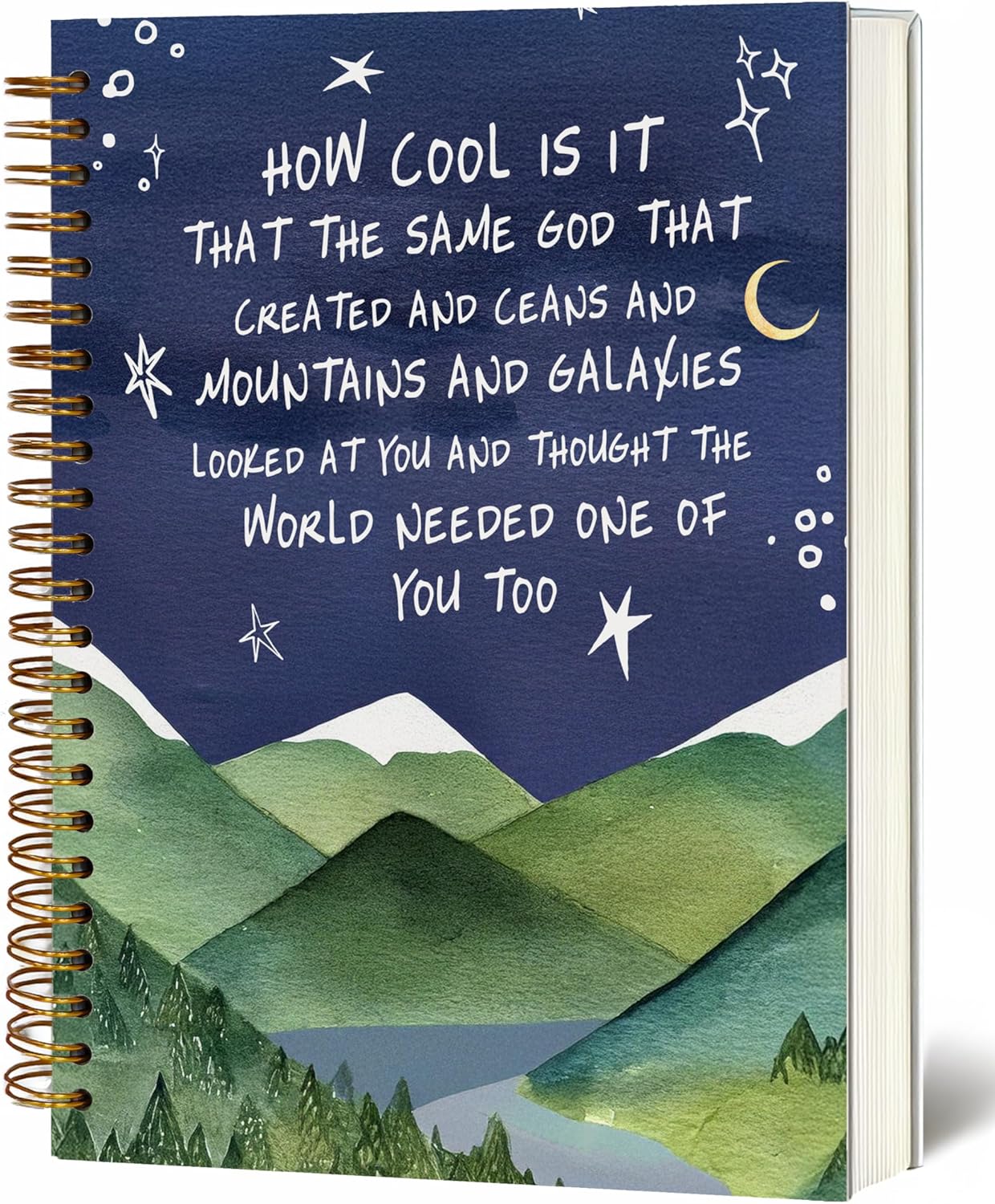 Bible Journal, A5 Spiral Christian Bible Journal Notebook, How Cool Is It That the Same God, Inspirational Bible Verse Gift for Women Men Birthday Christmas, Office Supplies, Bible Study (Blue-moon)