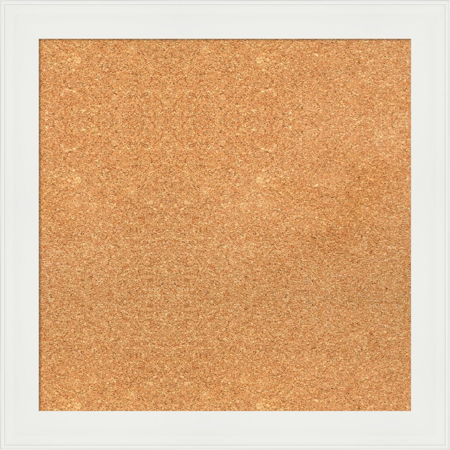 Amanti Art Natural Cork Board for Wall, 23x23 Vision Board with White Frame, Medium Corkboard Office Decor for Home Organization, Casual Corkboard Pinboard to Display Items for Home Organization in