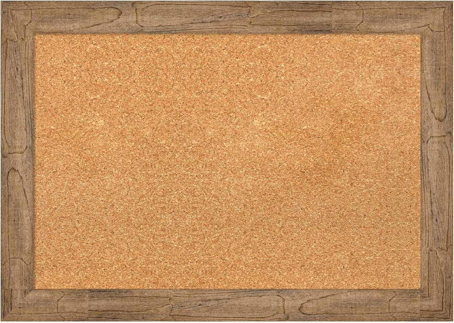 Amanti Art Natural Cork Board for Wall, 20x28 Vision Board with Brown Wood Frame, Medium Corkboard Office Decor for Home Organization, Rustic Farmhouse Corkboard Pinboard to display items for home