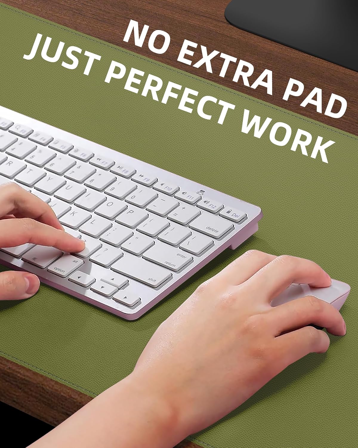 Desk Pad Mat - Leather Desk Pad Protector for Office and Home - Desk Organization and Accessories - Ideal for Large Mouse Pad and Desk Mats on Top of Desks(Green,35.4" x 17")