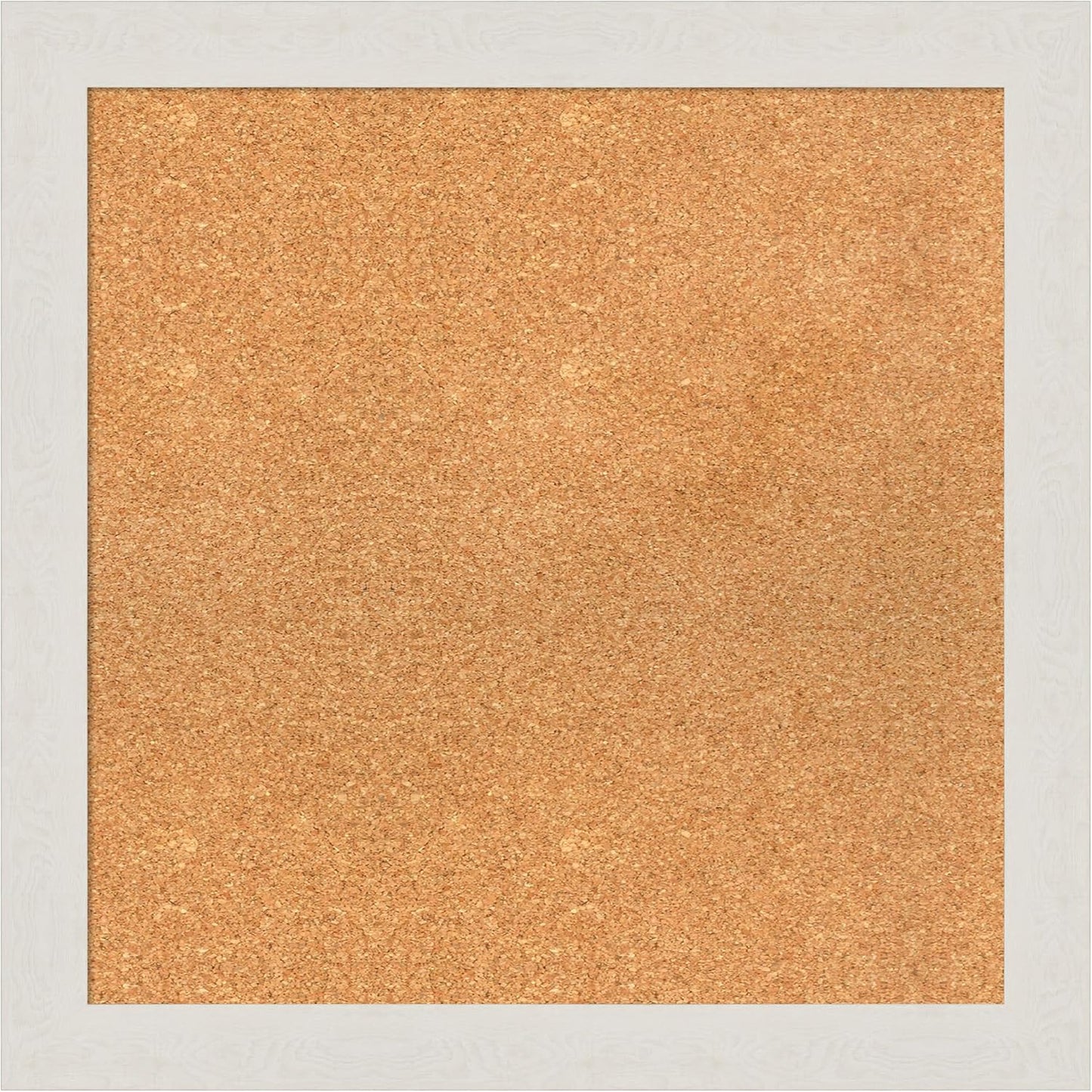Amanti Art Natural Cork Board for Wall, 25x25 Vision Board with White Frame, Medium Corkboard Office Decor for Home Organization, Country Rustic Corkboard Pinboard to Display Items for Home