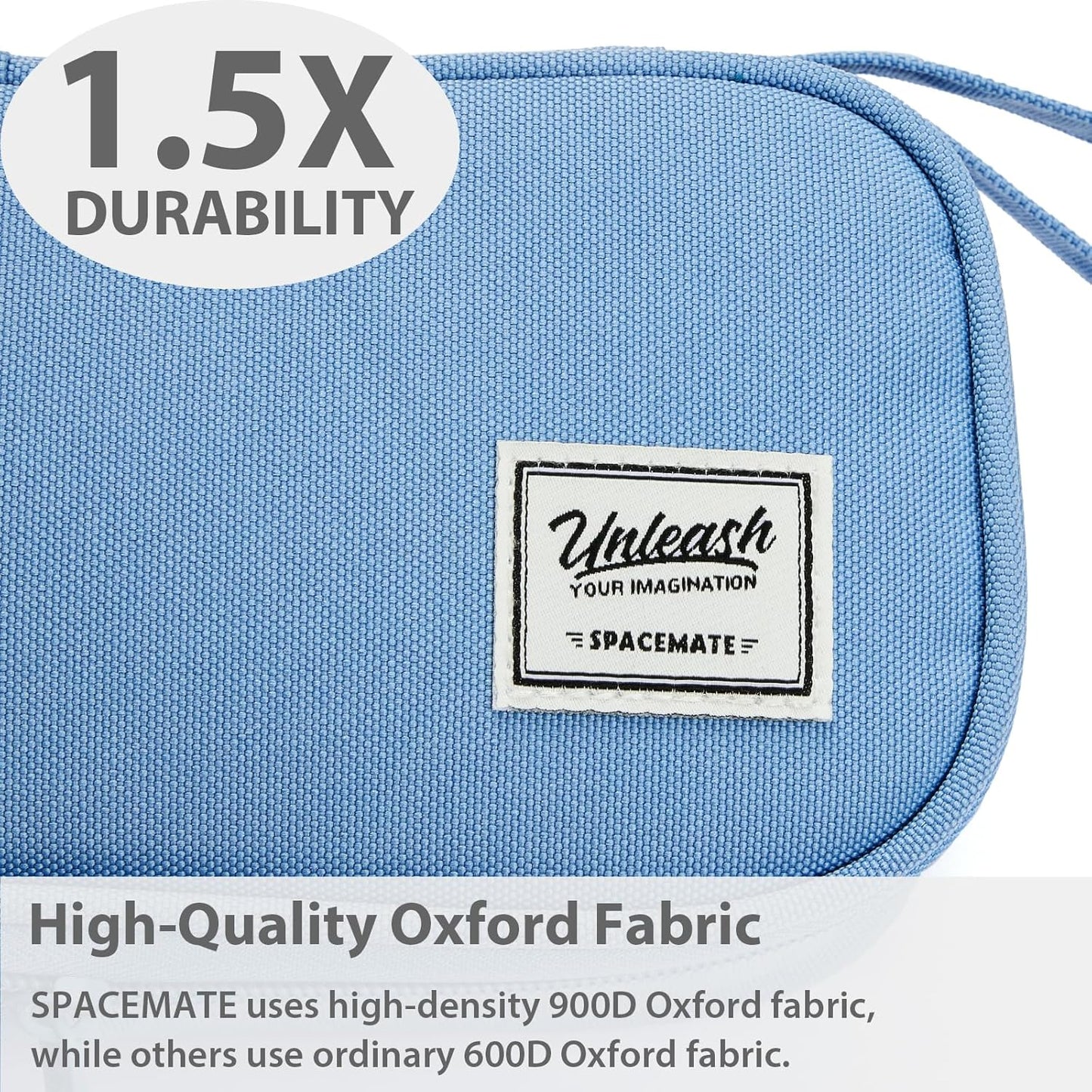 Pencil Case Pouch Box Bag School Supplies Girls Boys Kids, Cute Preppy Stuff Large Big Capacity Aesthetic Pen Organizer, Back to College Stationary, Cornflower Blue, Standard Stlye, 1800ml