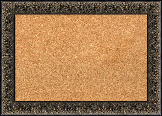 Amanti Art Natural Cork Board for Wall, 21x29 Vision Board with Black Wood Frame, Medium Corkboard Office Decor for Home Organization, Traditional Corkboard Pinboard to Display Items for Home
