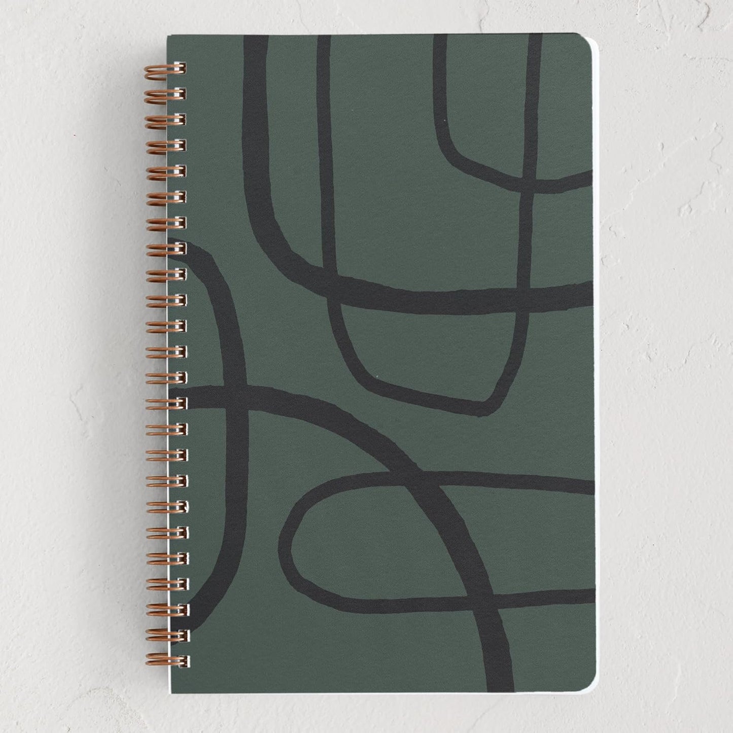 Minted Find Your Own Way Notebook, Writing Journal for Notes & Journaling, Durable Acrylic Free Cover, Abstract Modern Art Design, Spiral Bound Journal Notebook with 80 Lined Pages, 5.5" x 8.5"