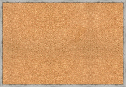 Amanti Art Natural Cork Board for Wall, 27x39 Vision Board with White Frame, Large Corkboard Office Decor for Home Organization, Cottage Corkboard Pinboard to Display Items for Home Organization in